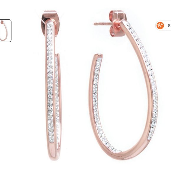 sparkle allure Jewelry - Sparkle Allure Crystal Silver plated Hoop Earrings